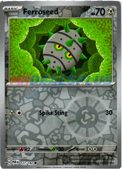 NM Pokemon Paradox Rift Ferroseed Reverse Holo 127 - Image 1