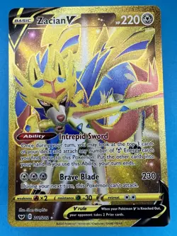 Pokemon TCG Zacian V Sword & Shield Base Set 211/202 Holo Secret Rare - Image 1