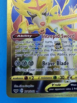 Pokemon TCG Zacian V Sword & Shield Base Set 211/202 Holo Secret Rare - Image 4