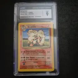 Arcanine 23/102 (1999) Pokemon Base Set CGC 9 Mint - Image 1