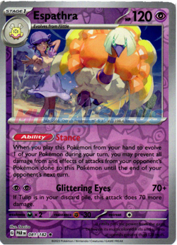 NM Pokemon Paradox Rift Espathra Reverse Holo 081 - Image 1