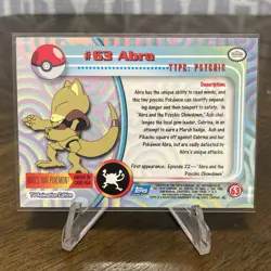 Abra #63 - 1999 Topps Pokemon Series 1 Blue Logo Rainbow Holo NM - Image 2