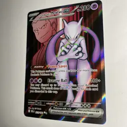 Mewtwo ex - 213/182 Pokemon Team Rocket's Full Art Destined Rivals NM Near Mint - Image 3