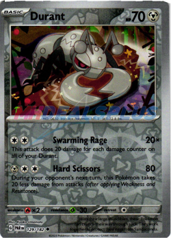 NM Pokemon Paradox Rift Durant Reverse Holo 129 - Image 1