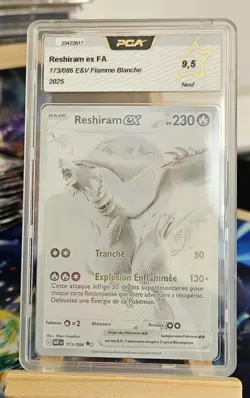 Carte Pokemon Reshiram Ex BWR WHT 173/086 Grade PCA 9.5 FR Flamme Blanche Neuf - Image 1