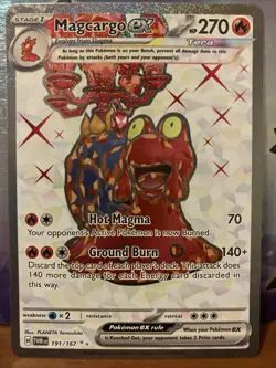 POKEMON MAGCARGO ex 191/167 FULL ART TWILIGHT MASQUERADE ULTRA RARE NEAR MINT - Image 1