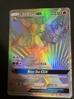 2018 Pokemon SM Celestial Storm Blaziken GX 170/168 Rainbow Secret Rare NM - Image 2