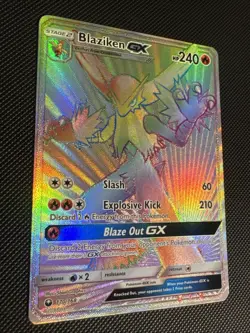 2018 Pokemon SM Celestial Storm Blaziken GX 170/168 Rainbow Secret Rare NM - Image 3