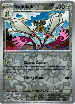 NM Pokemon Paradox Rift Doublade Reverse Holo 133 - Image 1