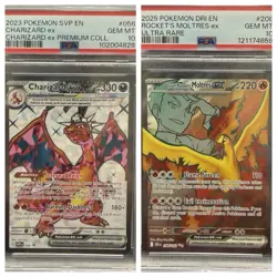 POKEMON SVP EN-SV BLACK STAR PROMO #056 CHARIZARD EX PSA 10 & TR MOLTRES PSA 10 - Image 1