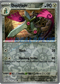 NM Pokemon Paradox Rift Doublade Reverse Holo 132 - Image 1