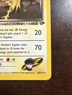 Rocket’s Zapdos 15/132 Holo Rare Pokemon TCG Gym Challenge WOTC LP - Image 4