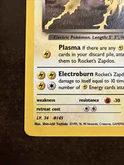 Rocket’s Zapdos 15/132 Holo Rare Pokemon TCG Gym Challenge WOTC LP - Image 5
