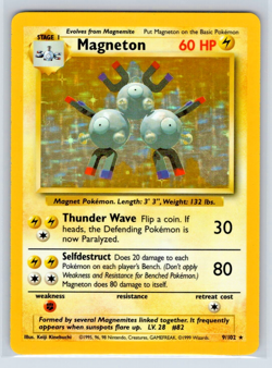 Magneton #9/102 - Base Set - Holo - LP Lightly Played Pokemon - Image 1