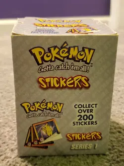 1999 Artbox Pokemon Series 1 Sticker Box - 30 Packs Sealed / Box Opened/damage 601139116206 - Image 1