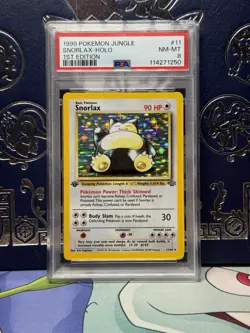 Pokemon 1st Edition Snorlax 11/64 PSA 8 NM-MT Near Mint Mint Jungle Holo Vintage - Image 1
