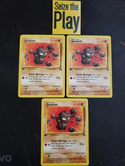 Pokemon - 1x MP 1st Edition Geodude - Fossil (47/62) x1 - Image 1