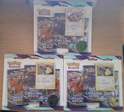Pokemon TCG: Chilling Reign Triple Blister Pack x3 Brand New Factory Sealed - Image 1