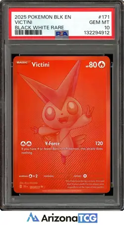 Pokemon 2025 Victini 171/086 Black White Rare Black Bolt GEM MINT PSA 10 - Image 1