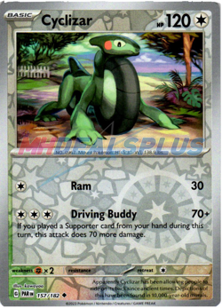 NM Pokemon Paradox Rift Cyclizar Reverse Holo 157 - Image 1