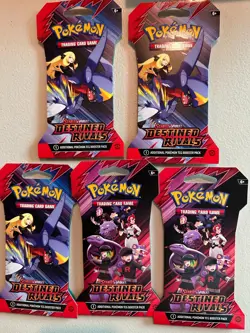 Pokemon TCG Destined Rivals Sleeved Booster Pack Lot of 5 New/Sealed - Image 1