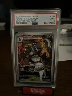 2025 POKEMON DESTINED RIVALS ILLUSTRATION RARE #191 TEAM ROCKET'S HOUNDOOM PSA 9 - Image 1
