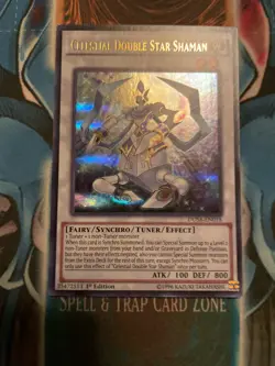 YUGIOH CELESTIAL DOUBLE STAR SHAMAN DUSA-EN018 1ST ULTRA LP - Image 1