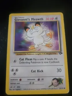 Giovanni's Meowth 74/132 Gym Challenge Set Pokemon Card LP - Image 1