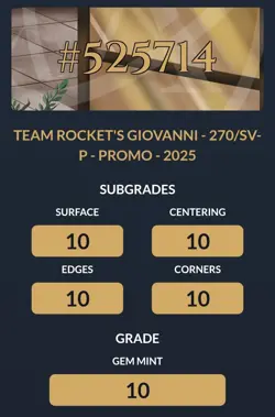 ACE 10 Team Rocket's Giovanni 270 /SV-P BOSS Coffee Promo Japanese Pokemon Card - Image 3
