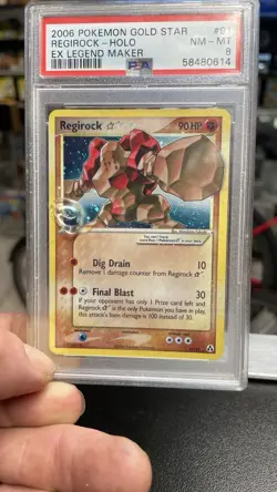 Pokemon Card - Regirock Gold Star EX Legend Maker Holo 91/92 - PSA 8 - Image 2