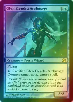 MTG - Glen Elendra Archmage - MMA 47 - Foil - Heavily Played - Image 1