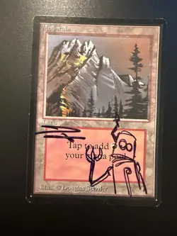 Mtg Signed Altered Triskelion Mountain (A) Limited Edition - Beta Edition - Image 1
