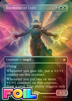 x1 Exemplar of Light FDN Foundations MTG 297 FOIL RARE BORDERLESS M/NM 1x - Image 1