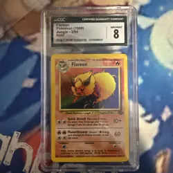 CGC 8 Flareon 1999 Jungle 3/64 Holo Pokemon Card - Image 1