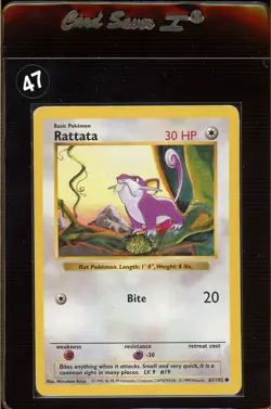 Pokemon Rattata Base Set 61/102 Shadowless NM Non-Holo Common Card - Image 1