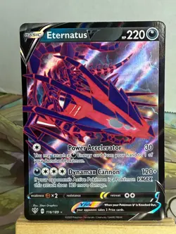 Eternatus V Ultra Rare Foil 2020 Pokemon TCG SWSH Darkness Ablaze 116/189 NM - Image 1