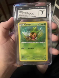 Pokemon TCG Chespin Black Star Promos Holo Card XY88 CGC 7 Near Mint - Image 1