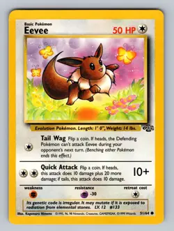 Eevee 51/64 Common Jungle LP - NM Pokemon TCG - Image 1
