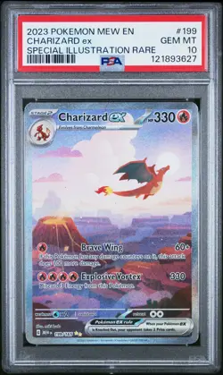 2023 POKEMON MEW EN-151 SPECIAL ILLUSTRATION RARE #199 CHARIZARD EX PSA 10 - Image 1