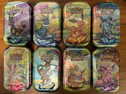 Pokemon Prismatic Evolutions Mini Tins Opened No Packs Full Set Of 8 Empty Tins - Image 2