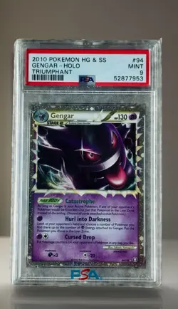 Pokemon TCG HGSS Triumphant Gengar Prime 94/102 Holo PSA 9 Mint - Image 1