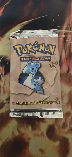 UNWEIGHTED Sealed Pokemon 1st Edition Fossil Booster Pack Lapras Art Fast Ship - Image 1
