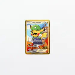 Mario & Luigi Pikachu Gold Metal Pokemon Cards - 2 Pack Fan Art Display - Image 2