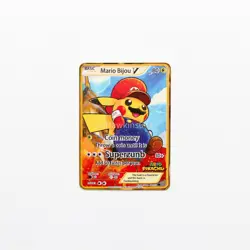 Mario & Luigi Pikachu Gold Metal Pokemon Cards - 2 Pack Fan Art Display - Image 3