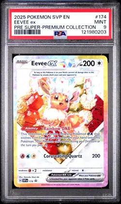 Eevee ex #174 PSA 9 - 2025 Pokemon SV Promos Prismatic Super Premium Collection - Image 1