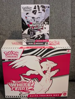 Pokemon Scarlet And Violet WHITE FLARE ETB & Booster Bundle Factory SEALED - Image 2