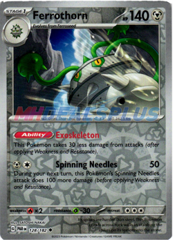 NM Pokemon Paradox Rift Ferrothorn Reverse Holo 128 - Image 1
