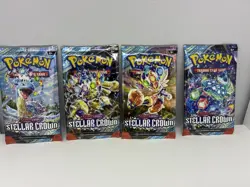 4 Pack Pokemon TCG Stellar Crown Sleeved Booster Pack COMPLETE ART SET - Image 2