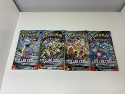 4 Pack Pokemon TCG Stellar Crown Sleeved Booster Pack COMPLETE ART SET - Image 3