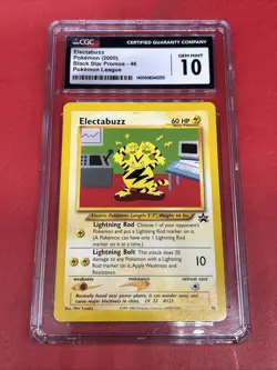 CGC 10 GEM MINT Electabuzz 46 POKEMON LEAGUE Black Star Promo Pokemon Card - Image 1